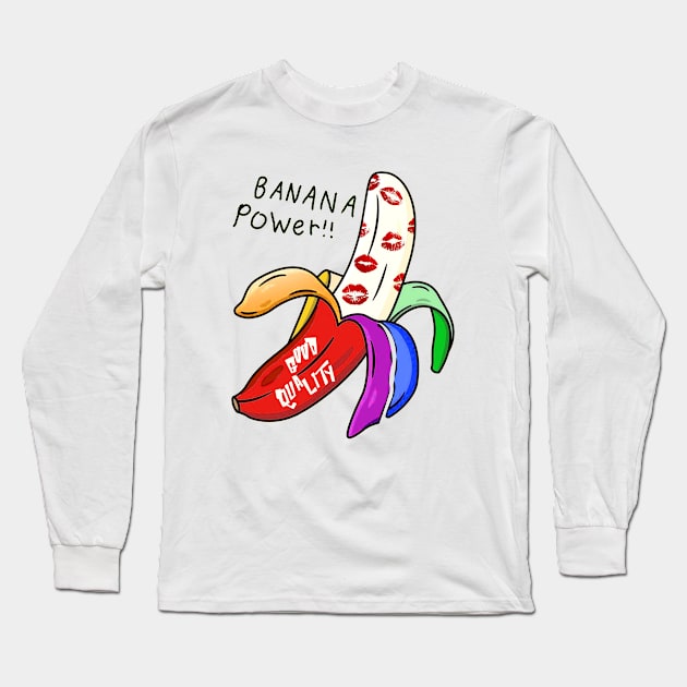 Banana Power Rainbow Long Sleeve T-Shirt by OB.808 STUDIO